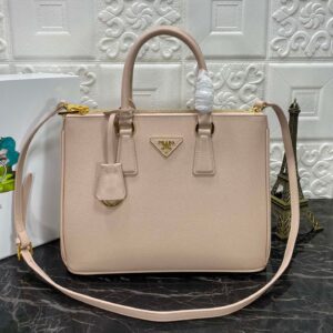 PRADA GALLERIA 32 BAG IN BEIGE SAFFIANO LEATHER