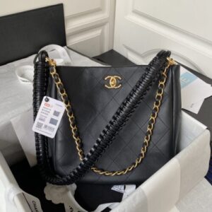 Chanel 23A Hobo Calfskin Black