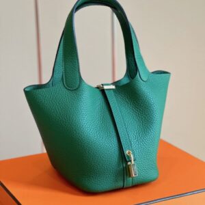 Hermes Picotin 18 Togo Green Replica 11 Handbags Lock Silver 18cm