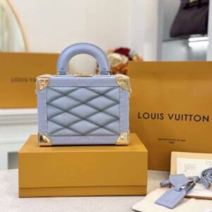 Louis Vuitton LV Petite Valise Super Luxury Box Handbag Blue 22.5×17.5x11cm