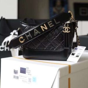 Chanel Gabrielle 11 Handbag With Gold Lock Full Box Womans 20cm