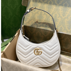 Gucci GG Marmont Half Moon Luxury Handbag White 24cm