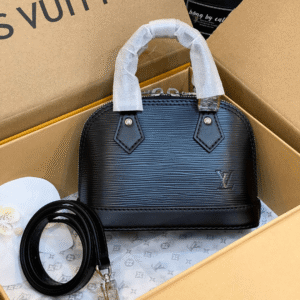 Louis Vuitton LV Alma Handbags Womans Black 18cm