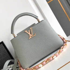 Louis Vuitton LV Capucines BB Like Auth Womans Grey Blue Handbags 27x18x9cm