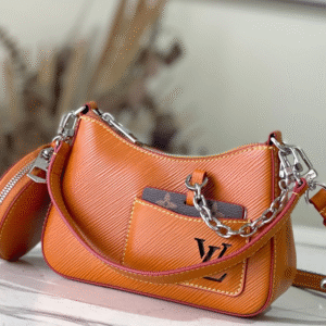Louis Vuitton LV Marellini EPI Lock Silver Orange Handbags 20cm