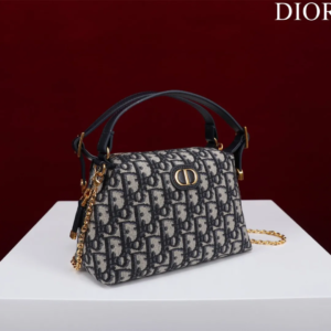 Dior Plaid Women's Handbag, Glossy Leather, Replica 11 High Quality 20cm