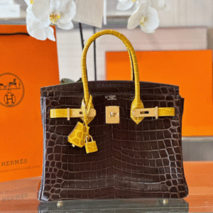 Hermes Birkin 30 Brown/Gold Genuine Crocodile Leather Gold Hardware - Custom Made