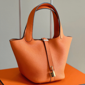 Hermes Picotin 18 Orange Togo Leather Gold Hardware