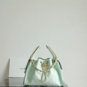 CHANEL 25 HANDBAG 30 IN GREEN CAVIER GOLD HARDWARE