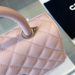 Tui Chanel Coco Da Hat Mau Hong Replica 11 Cao Cap Khoa Bac 23cm 3 1.jpg