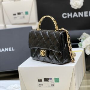 Tui Chanel Mini Rectangular Flap with Top Handle Black Rep 11 20cm 2.jpg