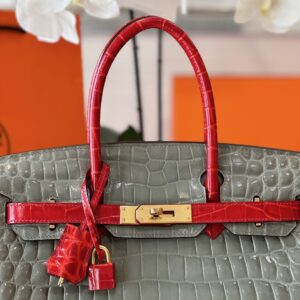 Tui Hermes Birkin Crocodile Mix 2 Mau Replica 11 Nu Van Da Ca Sau 30cm 6.jpg