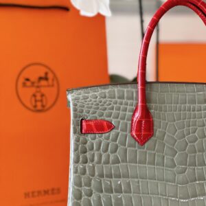 Tui Hermes Birkin Crocodile Mix 2 Mau Replica 11 Nu Van Da Ca Sau 30cm 7.jpg
