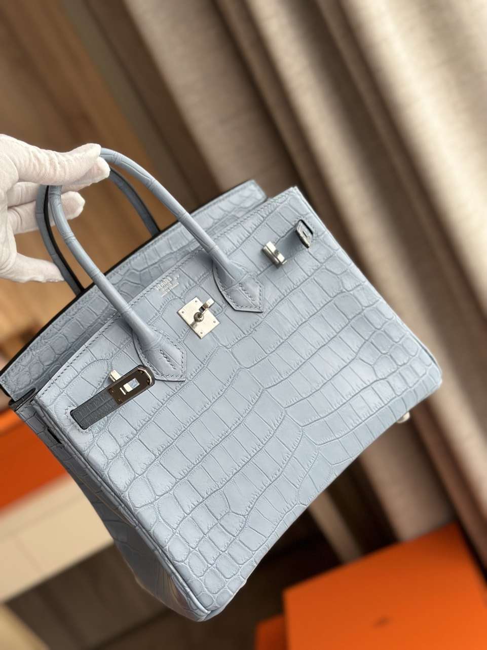 Tui Hermes Birkin Da Ca Sau Phap Khau Tay Like Auth VIP Mau Xanh 25cm 5.jpg