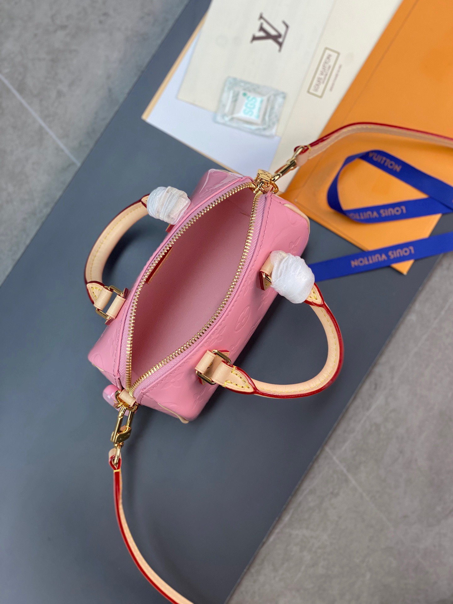 Tui Louis Vuitton LV Nano Speedy Pink Mini Like Auth 16x10x7 6.jpg