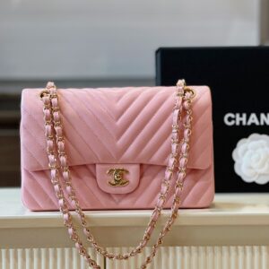 Tui Xach Chanel Classic Like Auth Hoa Tiet Chu V Mau Hong 23cm 1.jpg