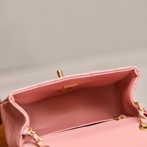 Tui Xach Chanel Classic Nu Mau Hong Quai Xich Gan Chuong Sieu Cap 18cm 4.jpg