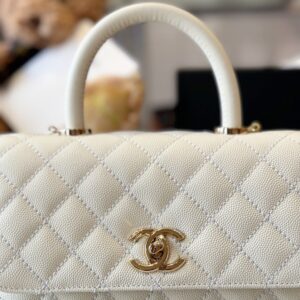 Tui Xach Chanel Coco Mau Trang Da Hat Like Auth Khoa Vang 23cm 13.jpg