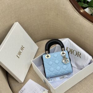 Tui Xach Dior Lady Mini Nu Mau Xanh Bang Da Bo Sieu Cap 18cm 5.jpg