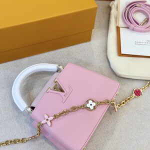 Tui Xach Louis Vuitton LV Capucines Nu Mau Hong Da Bo Like Auth 21cm 5.jpg