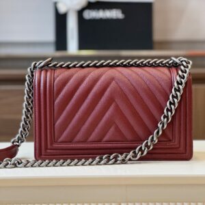 Tui Xach Nu Chanel Boy Medium Rep 11 Hoa Tiet Chu V Mau Do 25cm 5.jpg