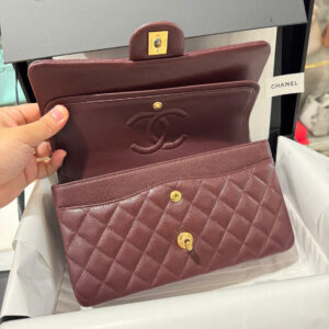 Tui Xach Nu Chanel Classic Mau Do Man Khoa Vang Like Auth 25cm 3.jpg