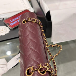 Tui Xach Nu Chanel Classic Mau Do Man Khoa Vang Like Auth 25cm 4.jpg