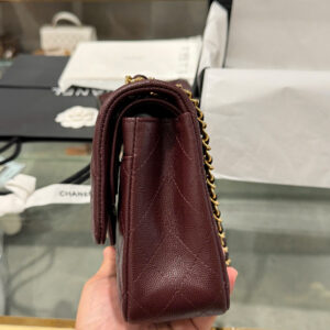 Tui Xach Nu Chanel Classic Mau Do Man Khoa Vang Like Auth 25cm 5.jpg