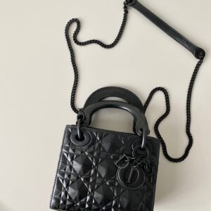 Tui Xach Nu Dior Lady Matte Like Auth Mau Den Hoa Tiet Kim Cuong 17cm 4.jpg