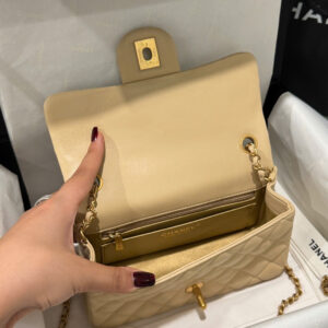 Tui Xach Nu Hang Hieu Chanel Classic Chuong Mau Be Khoa Vang 20cm 5.jpg