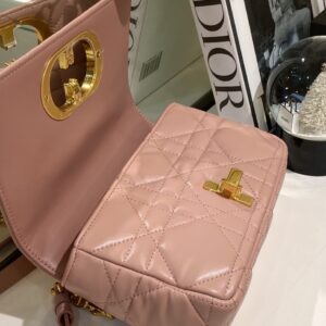 Tui Xach Nu Mau Hong Dior Caro Sieu Cap Khoa Vang 25cm 1.jpg