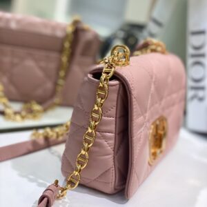 Tui Xach Nu Mau Hong Dior Caro Sieu Cap Khoa Vang 25cm 5.jpg