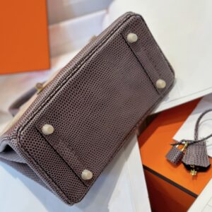 Tui Xach Sieu Cap Hermes Birkin 25 Tris Fonce Lizard Khoa Vang 25cm 5.jpg