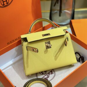 Tui Xach Sieu Cap Hermes Kelly Mini Nu Mau Xanh Vang Khau Tay 20cm 5 1.jpg