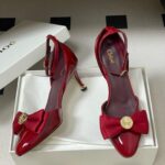 “Chloe replica bow heels red women replica shoes designer heels”
