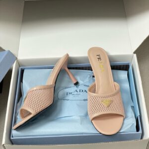 Prada replica heeled slides pink women replica shoes designer heels