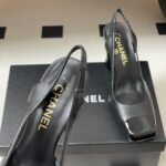 Chanel replica slingback heels black women replica shoes high heel