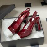 Chanel replica slingback heels red white women replica shoes high heel