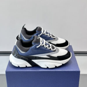 Dior B22 sneakers in blue technical mesh and silver-tone smooth calfskin