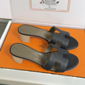 Hermes Oran Replica Heels- black