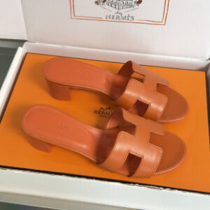 Hermes Oran Heels Replica In Burnt Orange