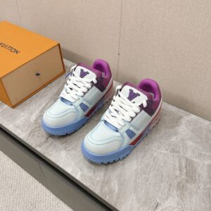 LV Women Blue White Leather Sneakers