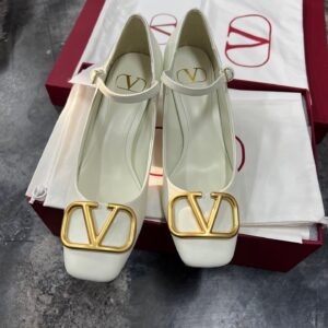 Valentino Women White Leather Heels