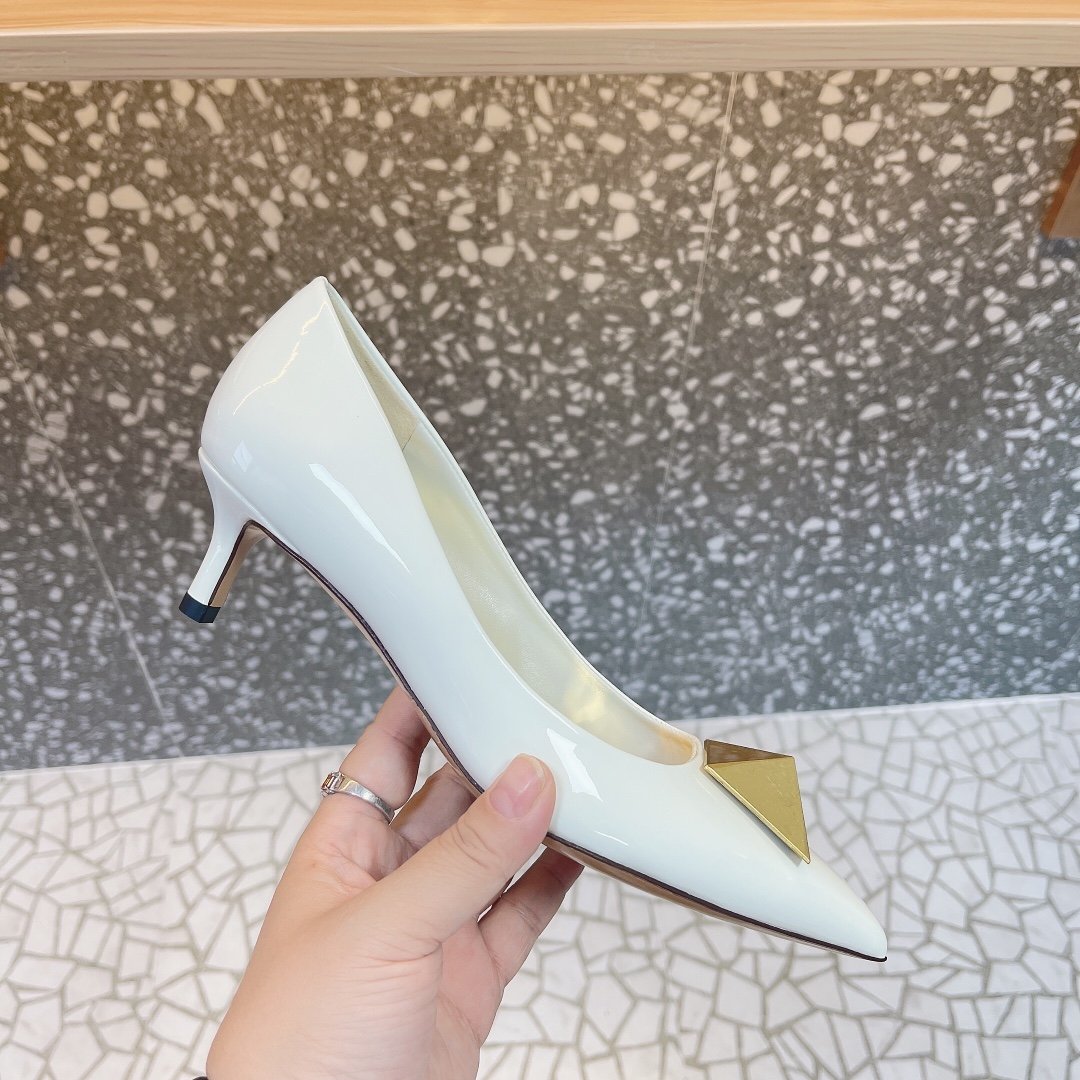 Valentino Women White Patent Leather Heels