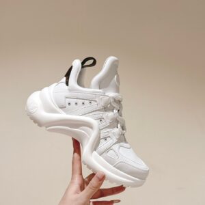 LV Women White Leather Chunky Sneakers