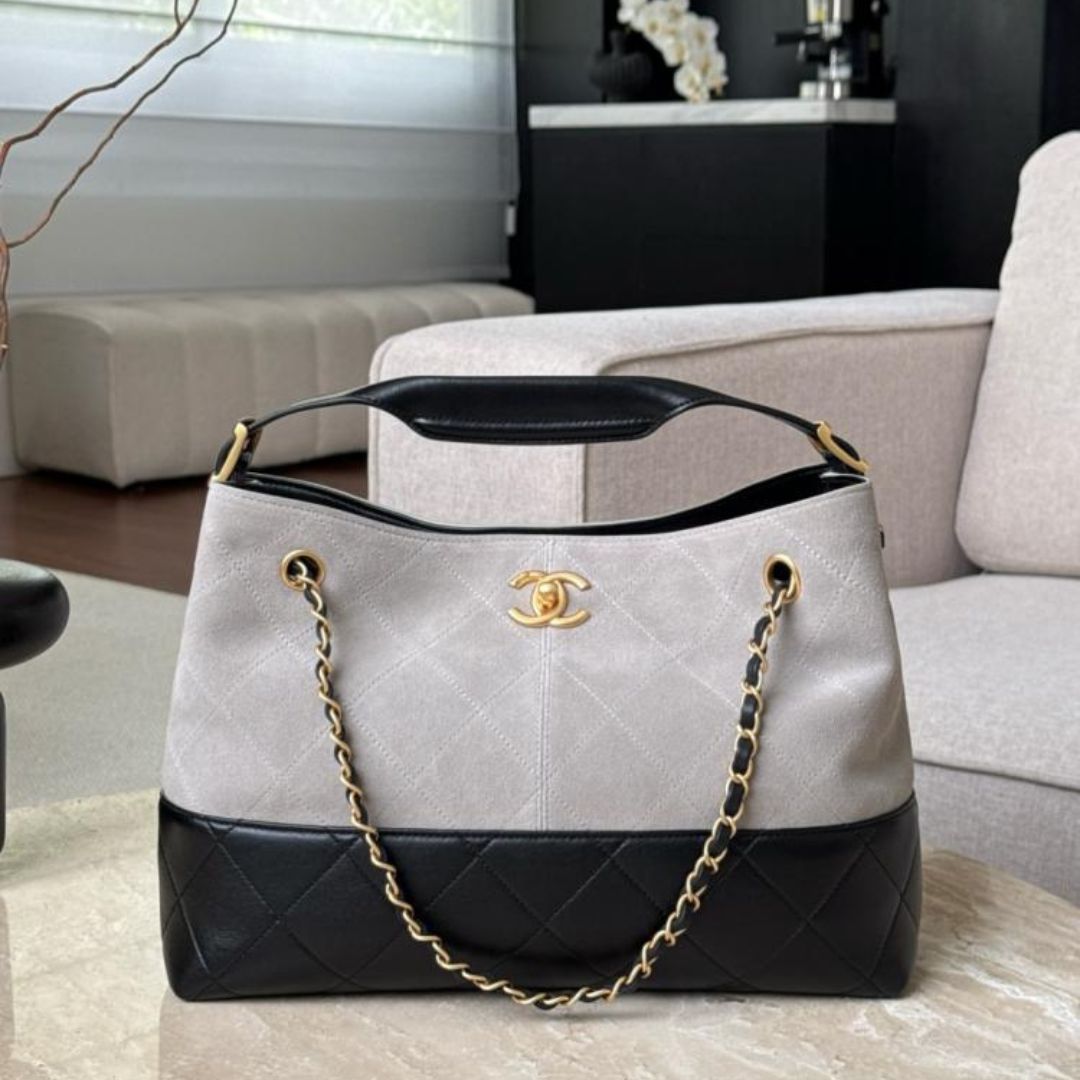 Chanel Suede Calfskin Small Hobo Bag