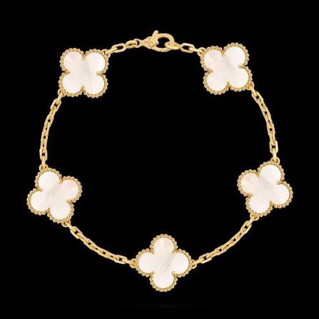 Van cleef Alhambra bracelet in mother of pearl Gold size 16