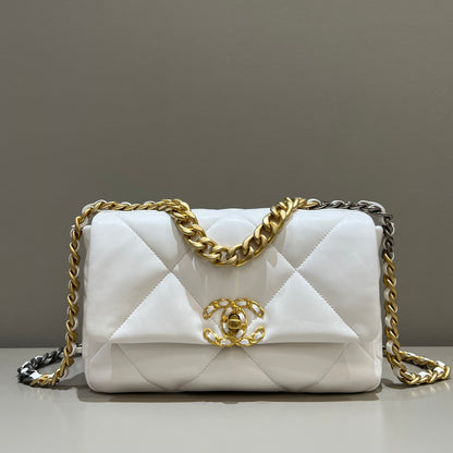 CHANEL 19 Bag Small White