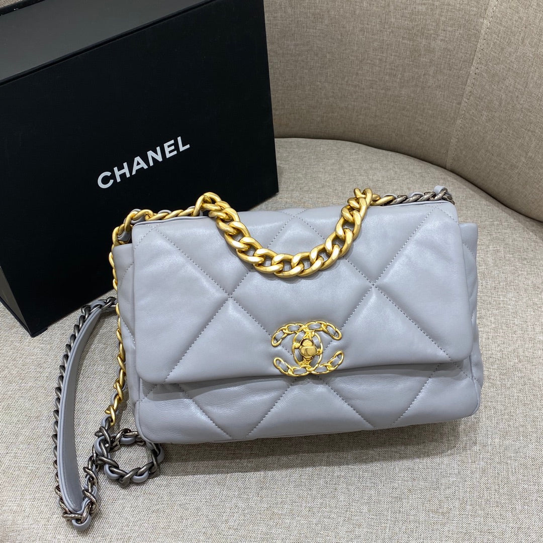 CHANEL 19 Bag Small Light Grey