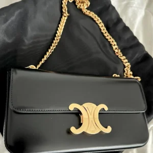 Celine Chain Shoulder Bag Claude in Shiny Calfskin